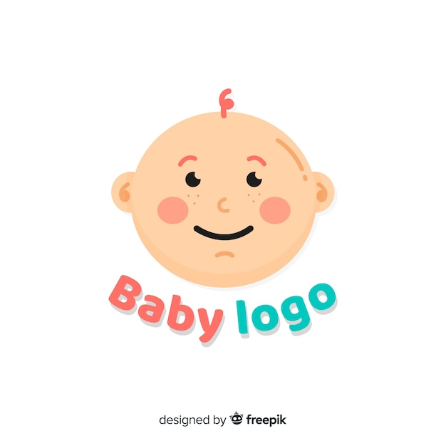 Mooie baby logo sjabloon met platte ontwerp