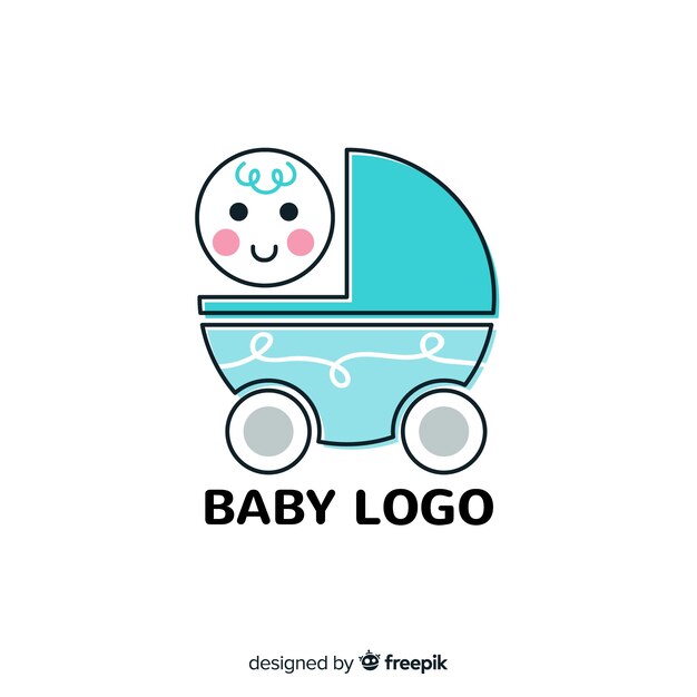 Mooie baby logo sjabloon met platte ontwerp