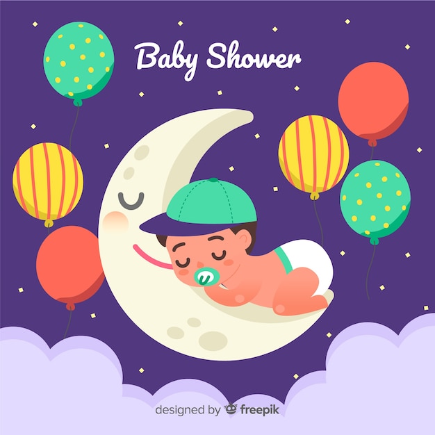 Gratis vector mooie baby shower achtergrond