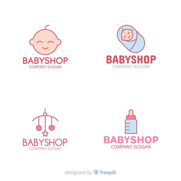 Mooie baby winkel logo sjabloon met moderne stijl