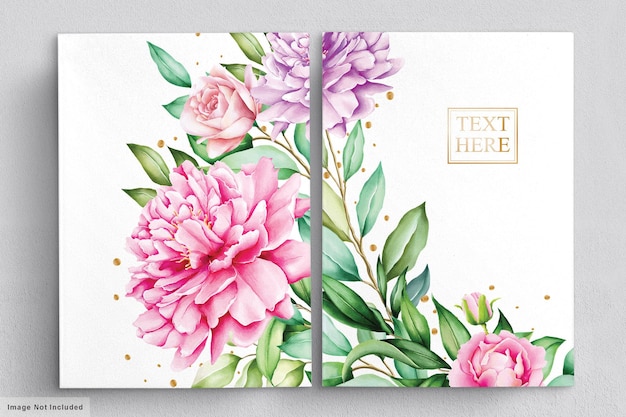 Mooie bloemen boeketten aquarel set