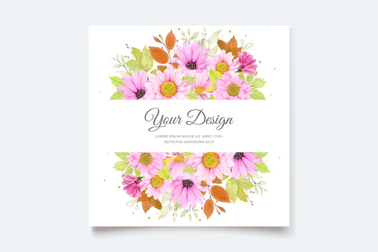 Gratis Vector mooie bloemrijke voorjaars- en zomerachtergrond en raamkaartontwerp