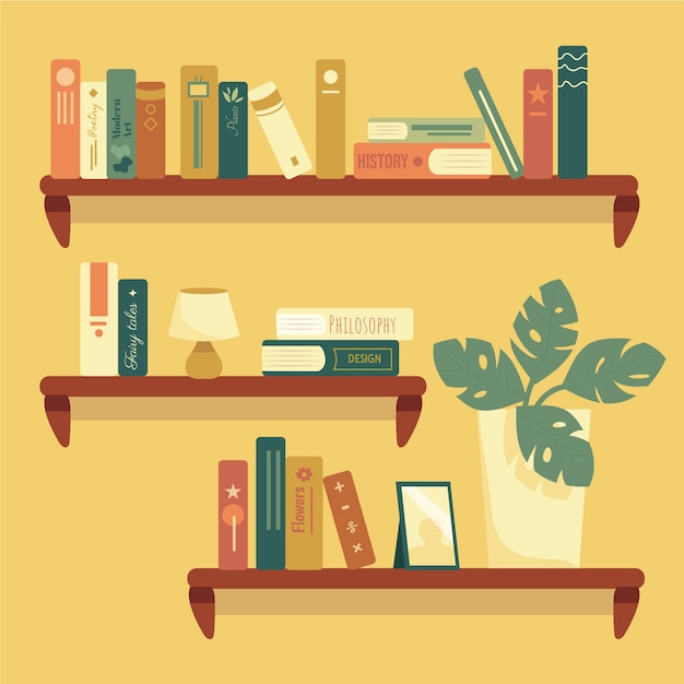 Gratis vector mooie boekenclubillustratie