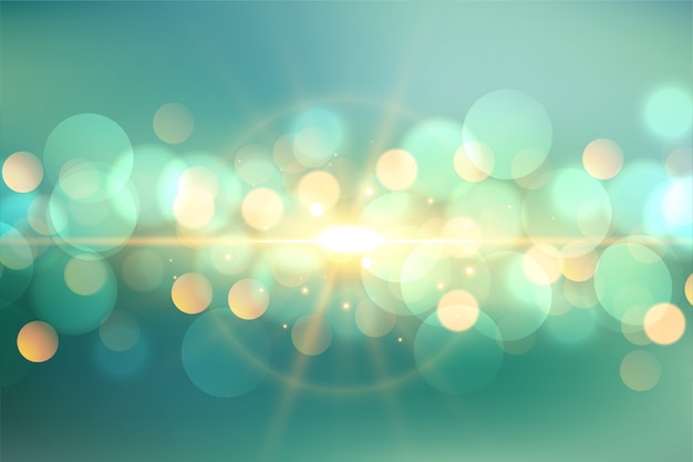 Gratis vector mooie bokeh met lichte flare achtergrond