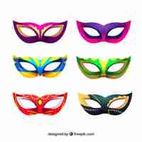 Gratis vector mooie braziliaanse carnaval masker collectie