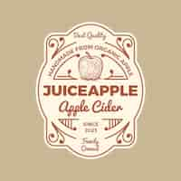 Gratis vector mooie cider labelsjabloon