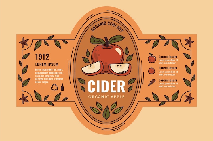 Gratis Vector mooie cider labelsjabloon