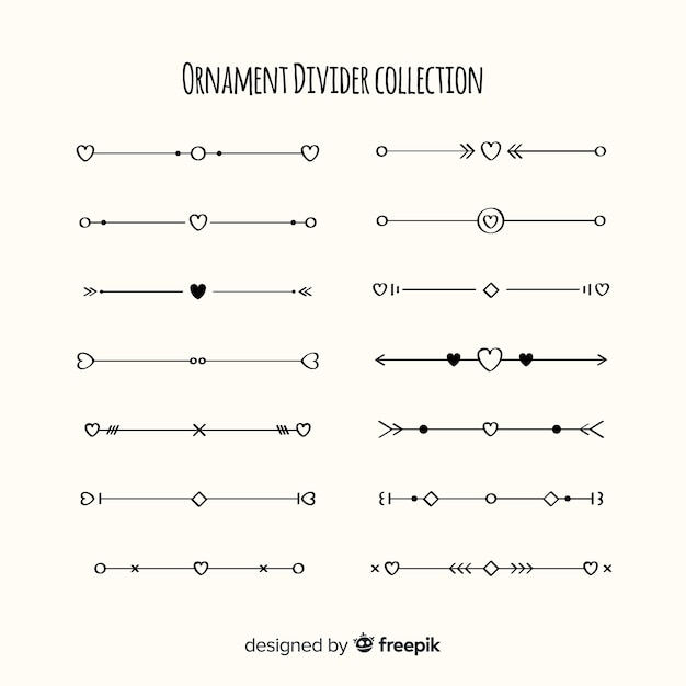 Mooie collectie hand getrokken ornament scheidingslijnen