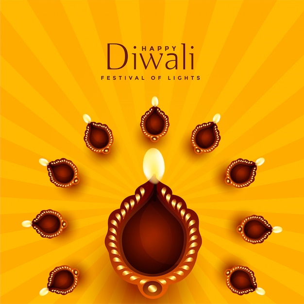 Mooie diwali diya decoratieachtergrond