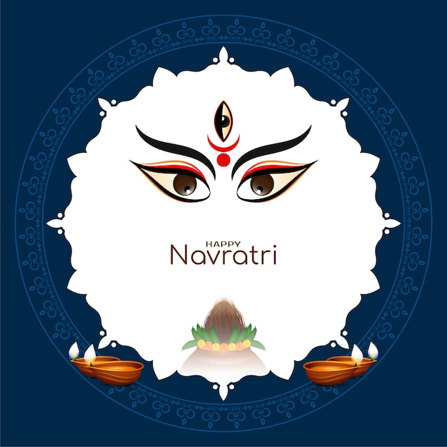 Mooie Durga Puja en Happy navratri Indiase festival decoratieve achtergrond