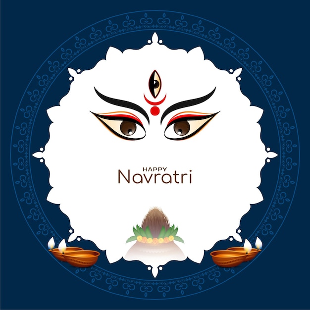 Gratis vector mooie durga puja en happy navratri indiase festival decoratieve achtergrond