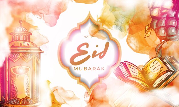 Mooie Eid Mubarak Islamic colorful