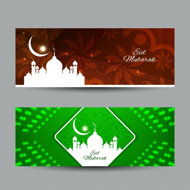 Mooie eid mubarak islamitisch banners