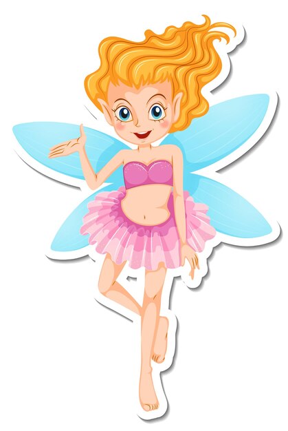Mooie fee stripfiguur sticker