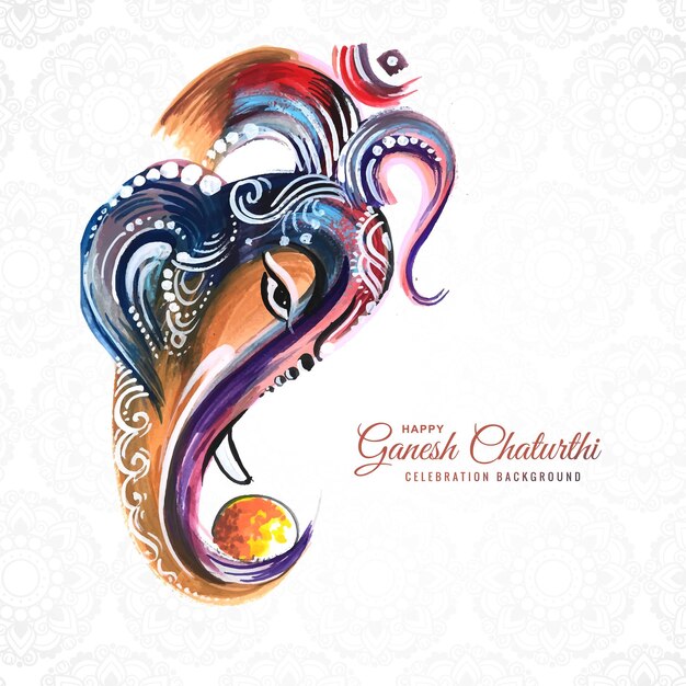 Mooie ganesh chaturthi festivalkaart achtergrond