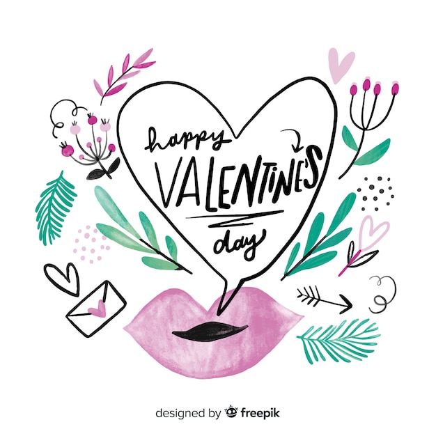 Gratis vector mooie gelukkig valentijn letters