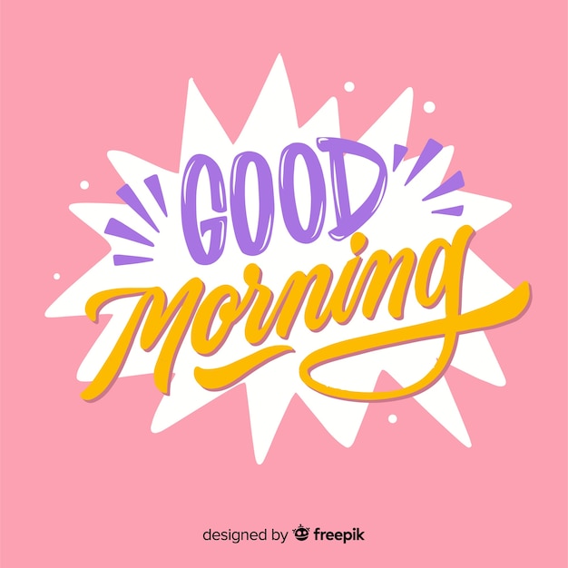 Gratis vector mooie goedemorgen belettering achtergrond