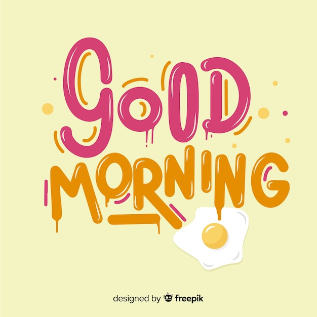 Gratis vector mooie goedemorgen belettering achtergrond