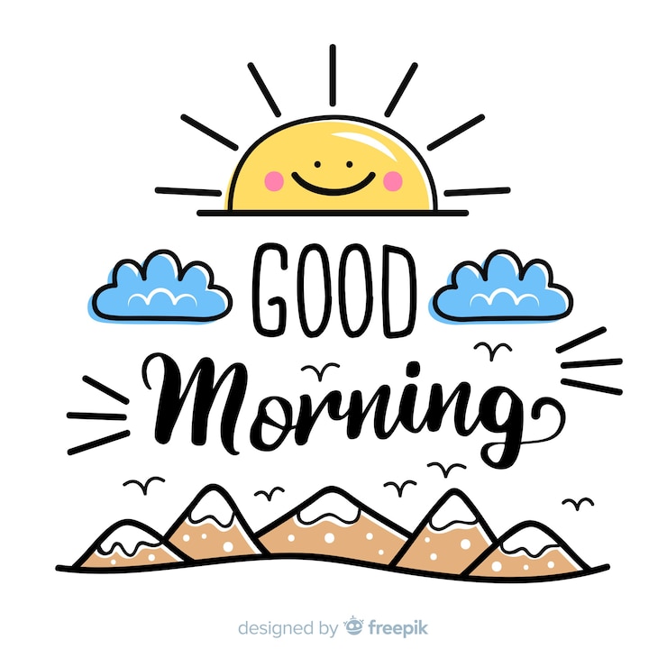 Gratis Vector mooie goedemorgen belettering achtergrond
