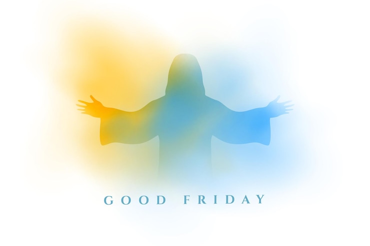Gratis Vector mooie goeden vrijdag zegen kaart met jesus christus ontwerp