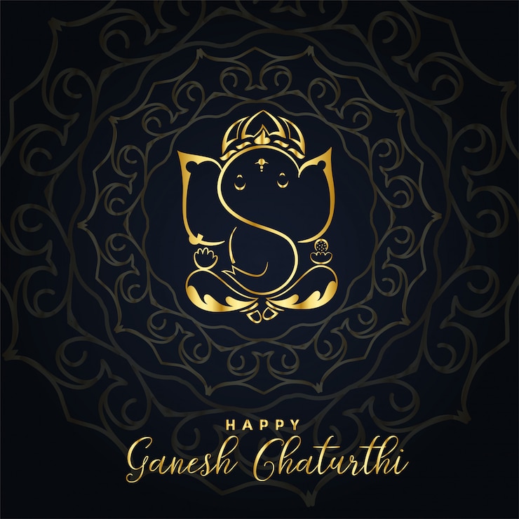 Gratis Vector mooie gouden ganesh ji achtergrond