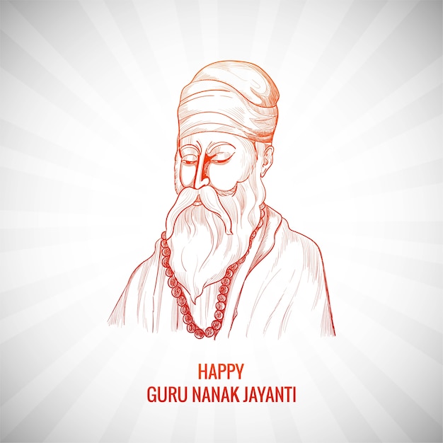 Mooie guru nanak jayanti festival kaart achtergrond