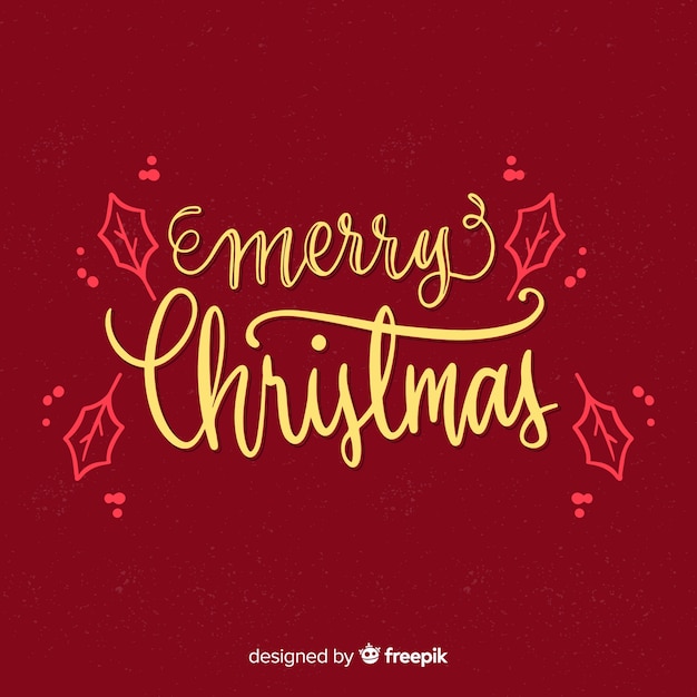 Gratis vector mooie hand getekend kerst belettering