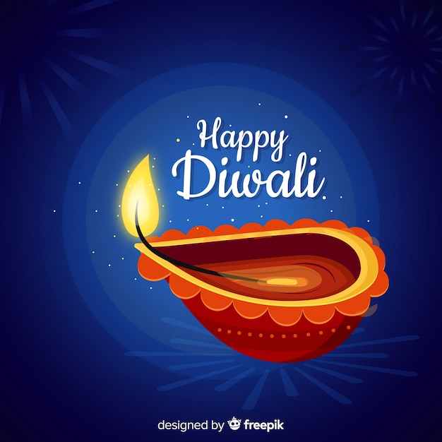 Gratis vector mooie hand getrokken diwali achtergrond