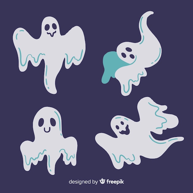 Gratis vector mooie hand getrokken halloween-spoken