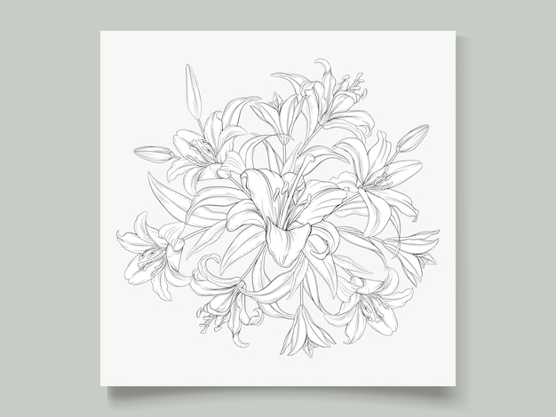 Gratis vector mooie hand getrokken kransleliebloemen