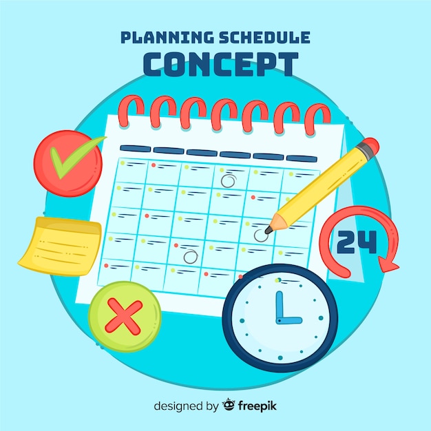 Gratis vector mooie hand getrokken planning planning concept