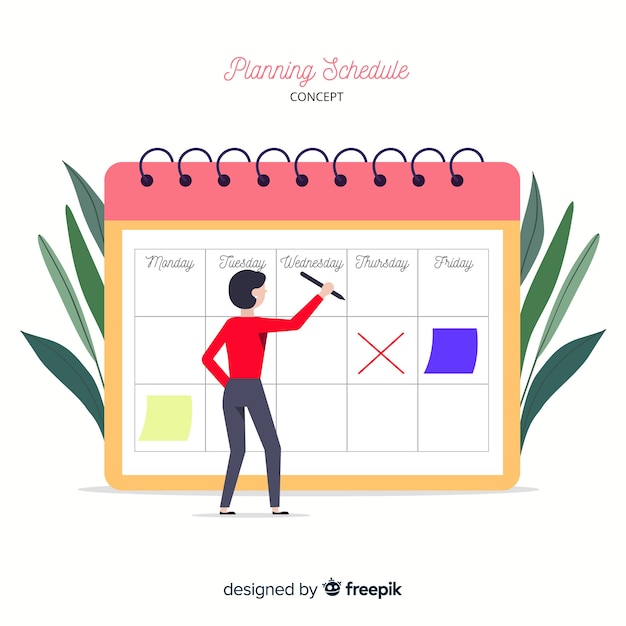 Gratis vector mooie hand getrokken planning planning concept