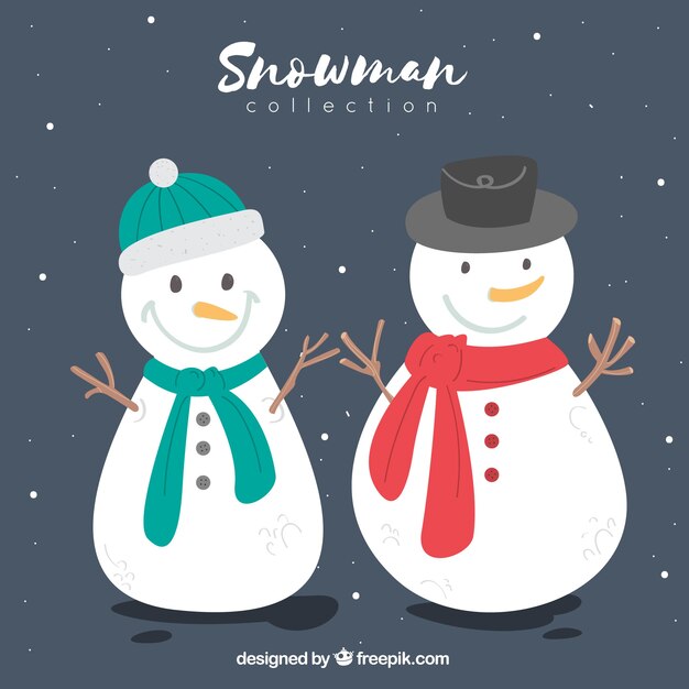 Mooie handgetekende sneeuwmannen