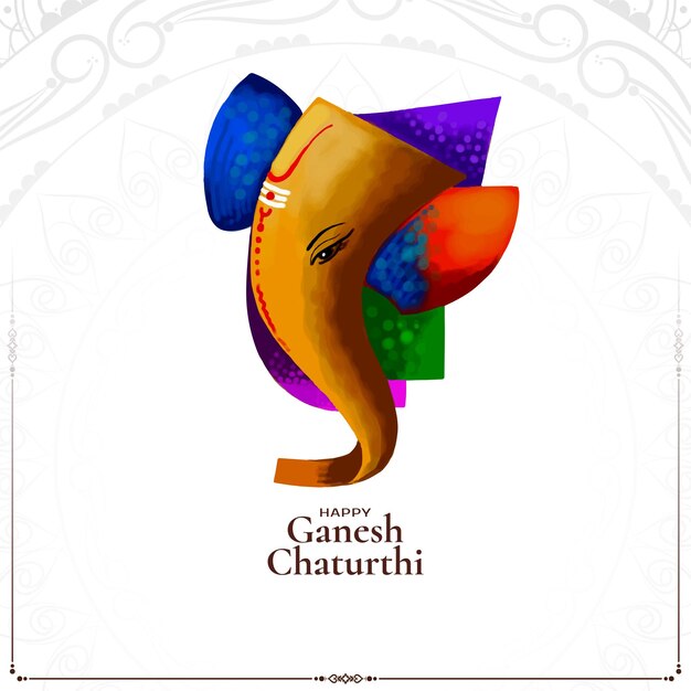 Mooie Happy Ganesh Chaturthi festival begroeting achtergrond vector