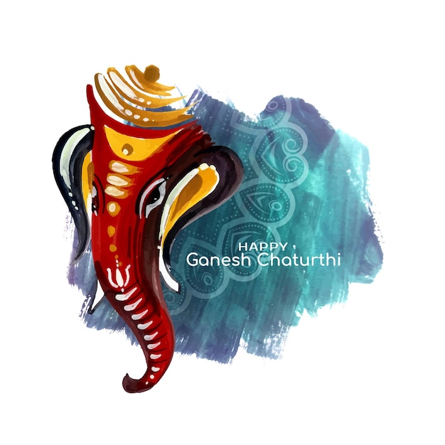 Gratis vector mooie happy ganesh chaturthi festival feestkaart