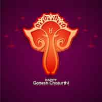 Gratis vector mooie happy ganesh chaturthi festival viering wenskaart
