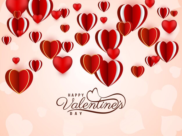 Gratis vector mooie happy valentines day viering decoratieve harten achtergrond