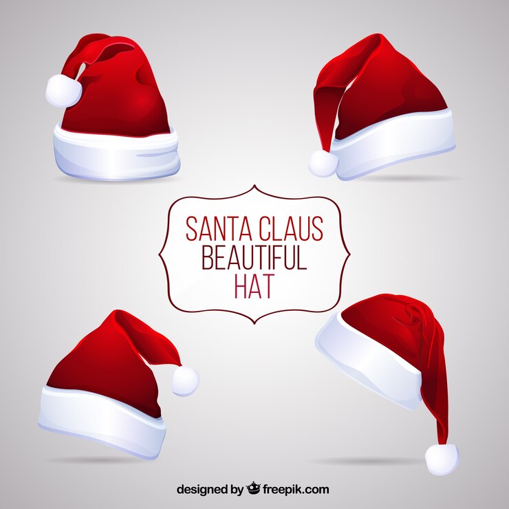 Gratis Vector mooie hoeden van de kerstman