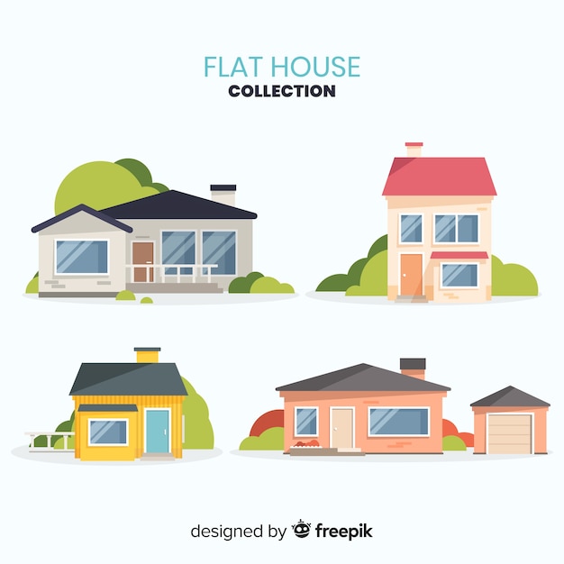 Gratis vector mooie huizen in te stellen