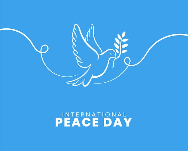 Gratis vector mooie internationale vredesdag berichtposter met vliegende duifvector