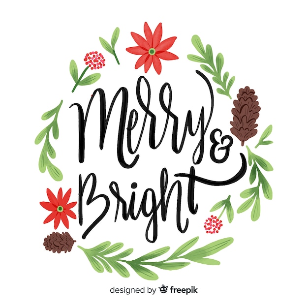 Gratis vector mooie kerst belettering achtergrond