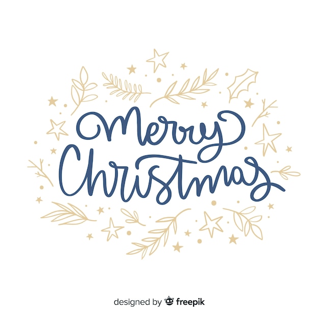 Gratis vector mooie kerst belettering