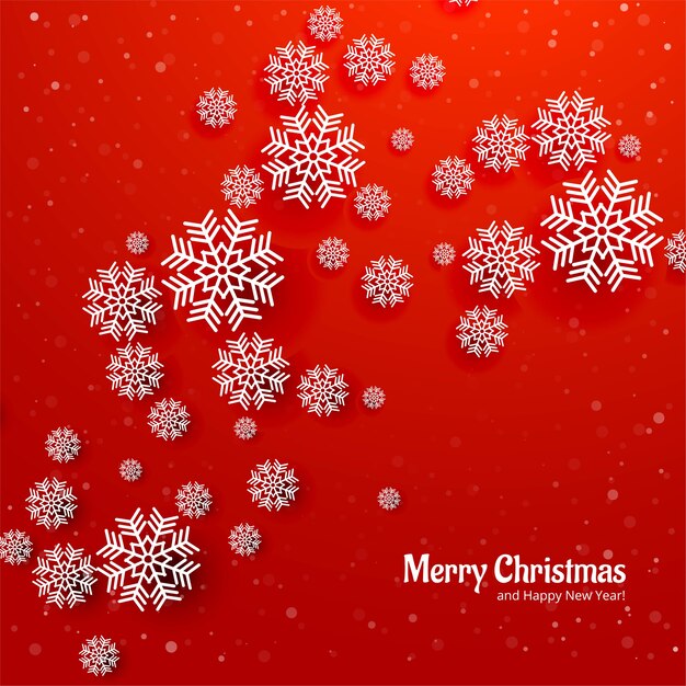 Mooie kerst snowflack kaart rode achtergrond