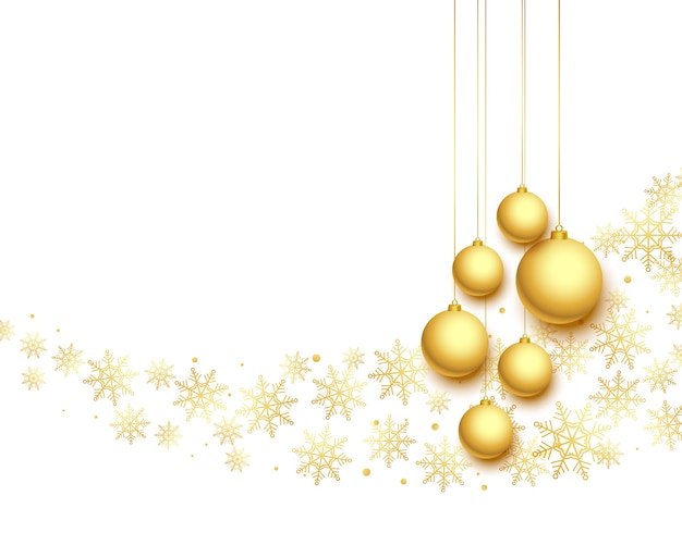 Gratis vector mooie kerstfestivalgroet in witte en gouden kleuren