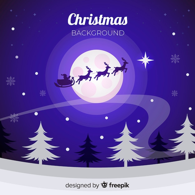 Gratis vector mooie kerstmisachtergrond met vlak ontwerp