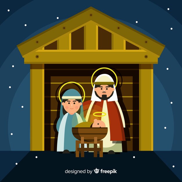 Gratis vector mooie kerstmisachtergrond met vlak ontwerp