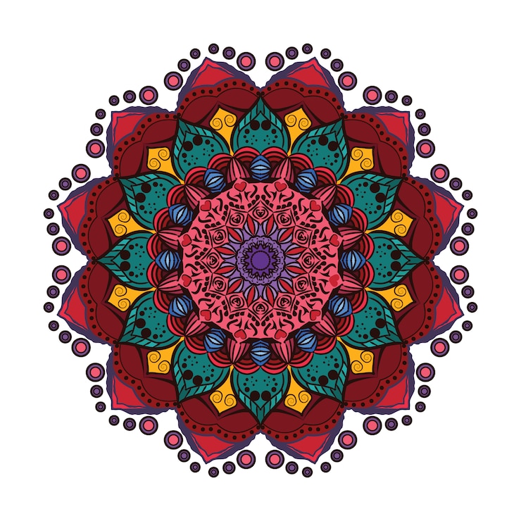Gratis Vector mooie kleurrijke mandala