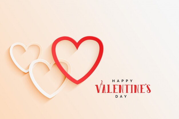Mooie lijn harten elegante Valentijnsdag achtergrond