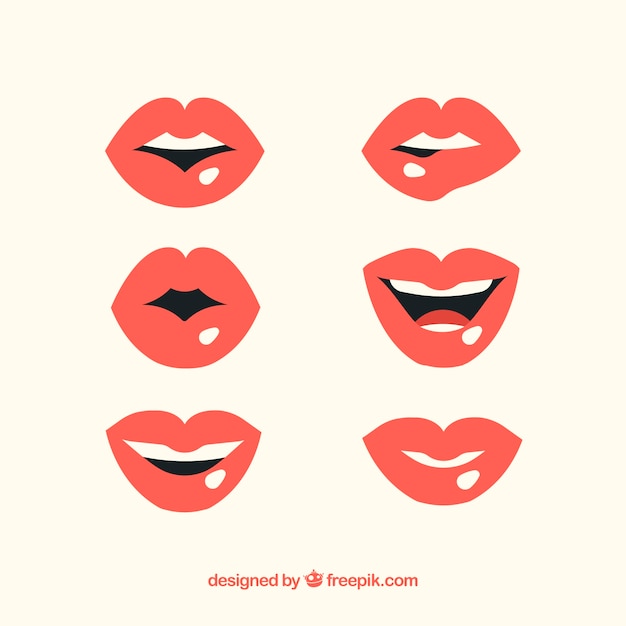 Gratis vector mooie lippen gezet