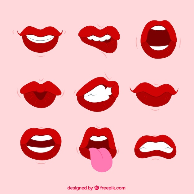 Gratis vector mooie lippen gezet